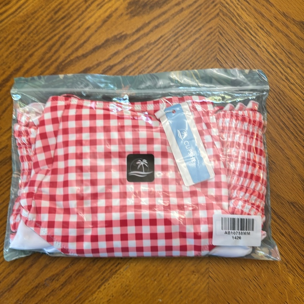 #11 Cupshe gingham high rise 👙 Sz medium nwt - Picture 8 of 9